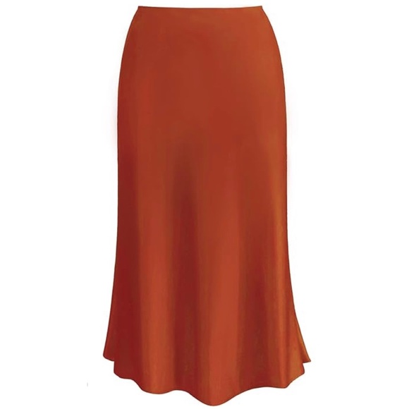 Glamorous Burnt Orange Maxi Slip Skirt - Picture 3 of 11